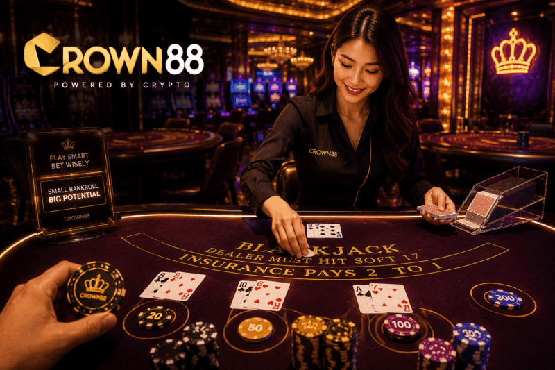 Small bankroll players using conservative betting strategies in a modern blackjack casino