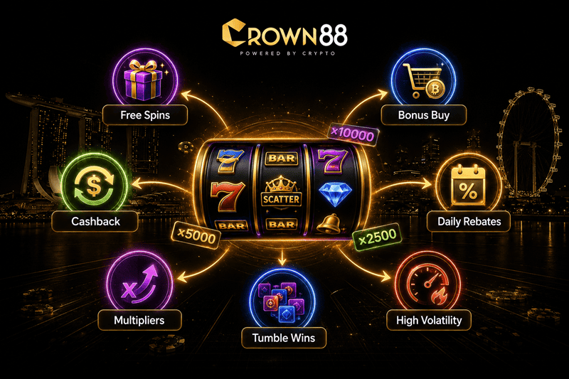 online crypto casino slots features for singapore players