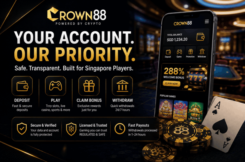 Crown88 fair play account records bet history and wallet checks for Singapore casino players