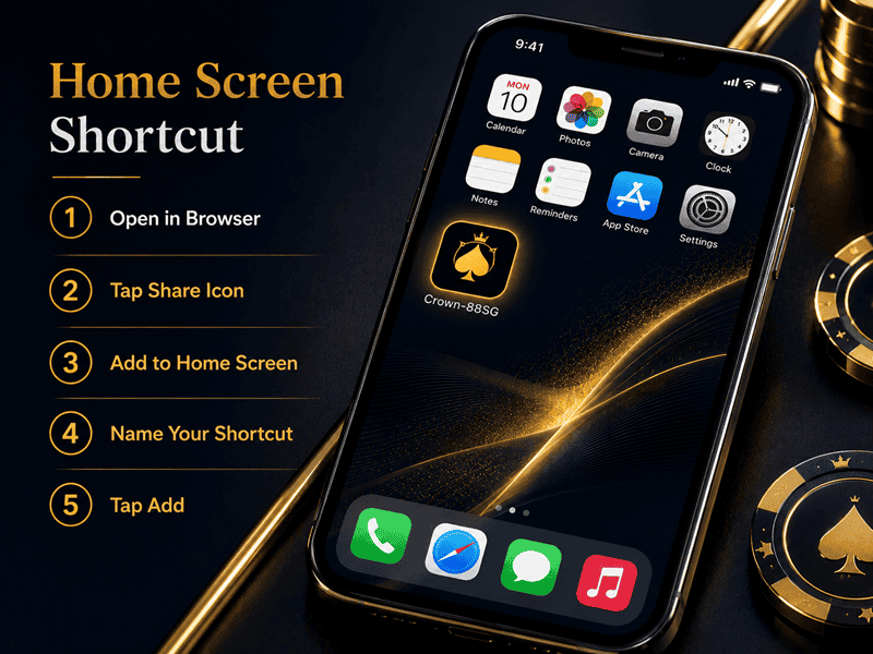 add your online casino site to homescreen shortcut